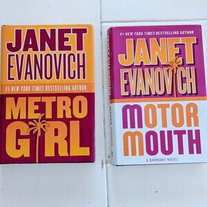 New Lot of 2 Janet Evanovich Barnaby Novels HC DJ 1st Ed Motor Mouth Metro Girl
